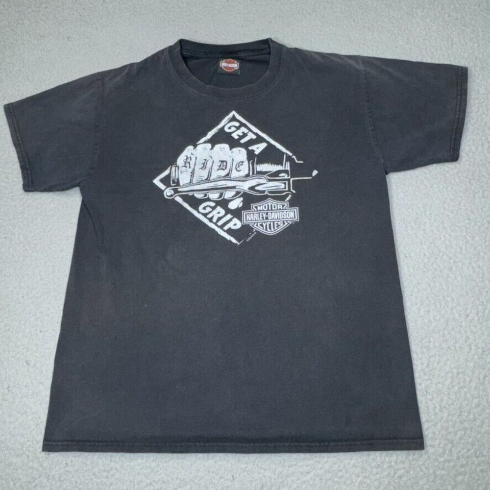Harley Davidson Shirt Men‎ Medium Get a Grip Panama City Beach Beefy T Stratman